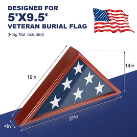SHTALHST flag display case RBrown on tabletop setup for versatile display.