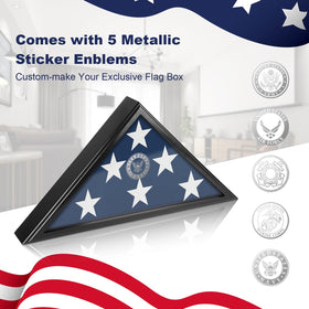 SHTALHST flag display case wall-mount highlights secure, wall-ready preservation of a folded burial flag.