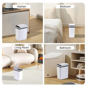SHTALHST white compact trash can blends with any decor.