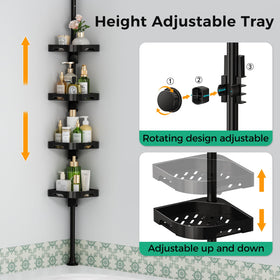 Shuang Qing rustproof metal pole and plastic baskets for humid bathrooms