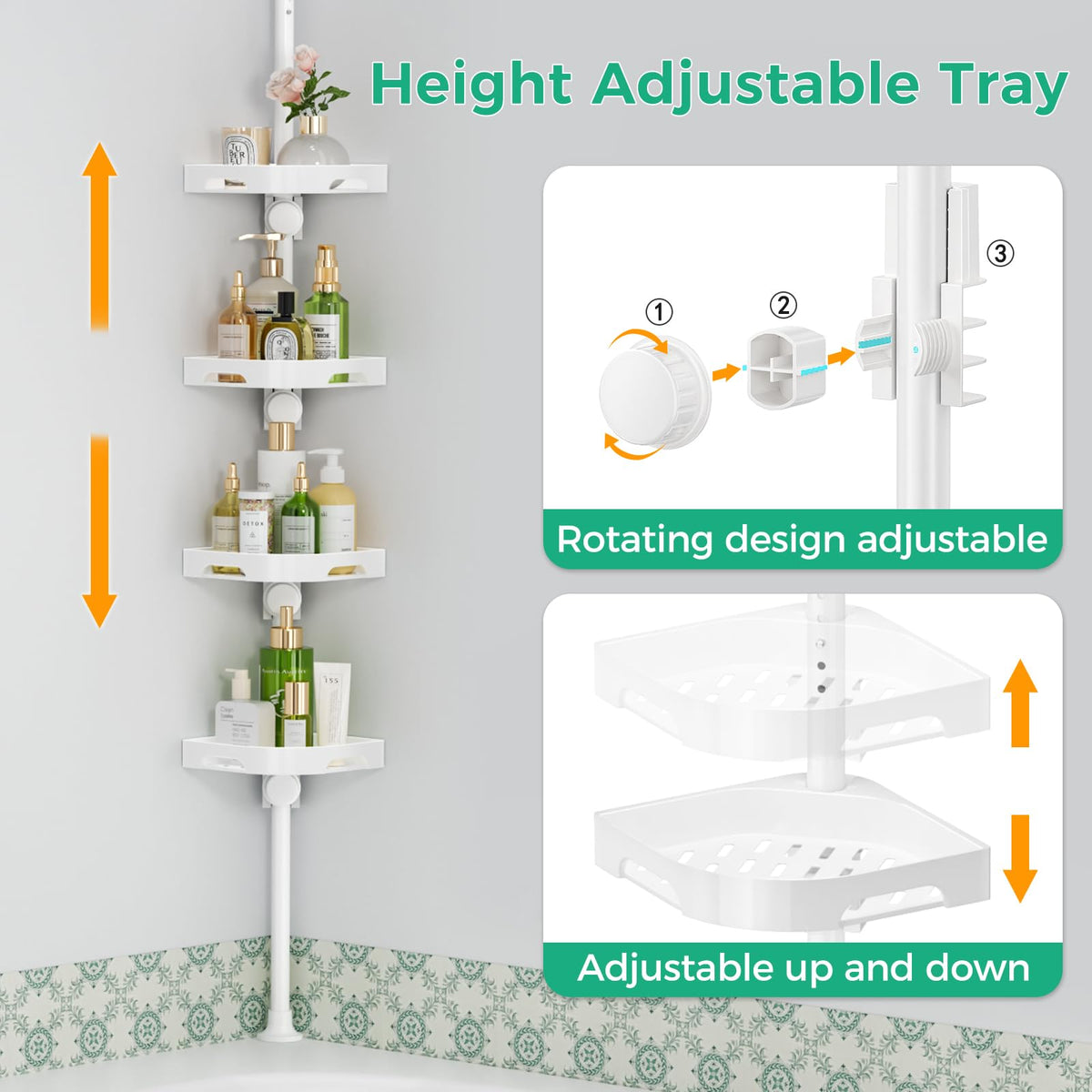 Shuang Qing plastic shelves with safety guardrail secure items at reachable heights.
