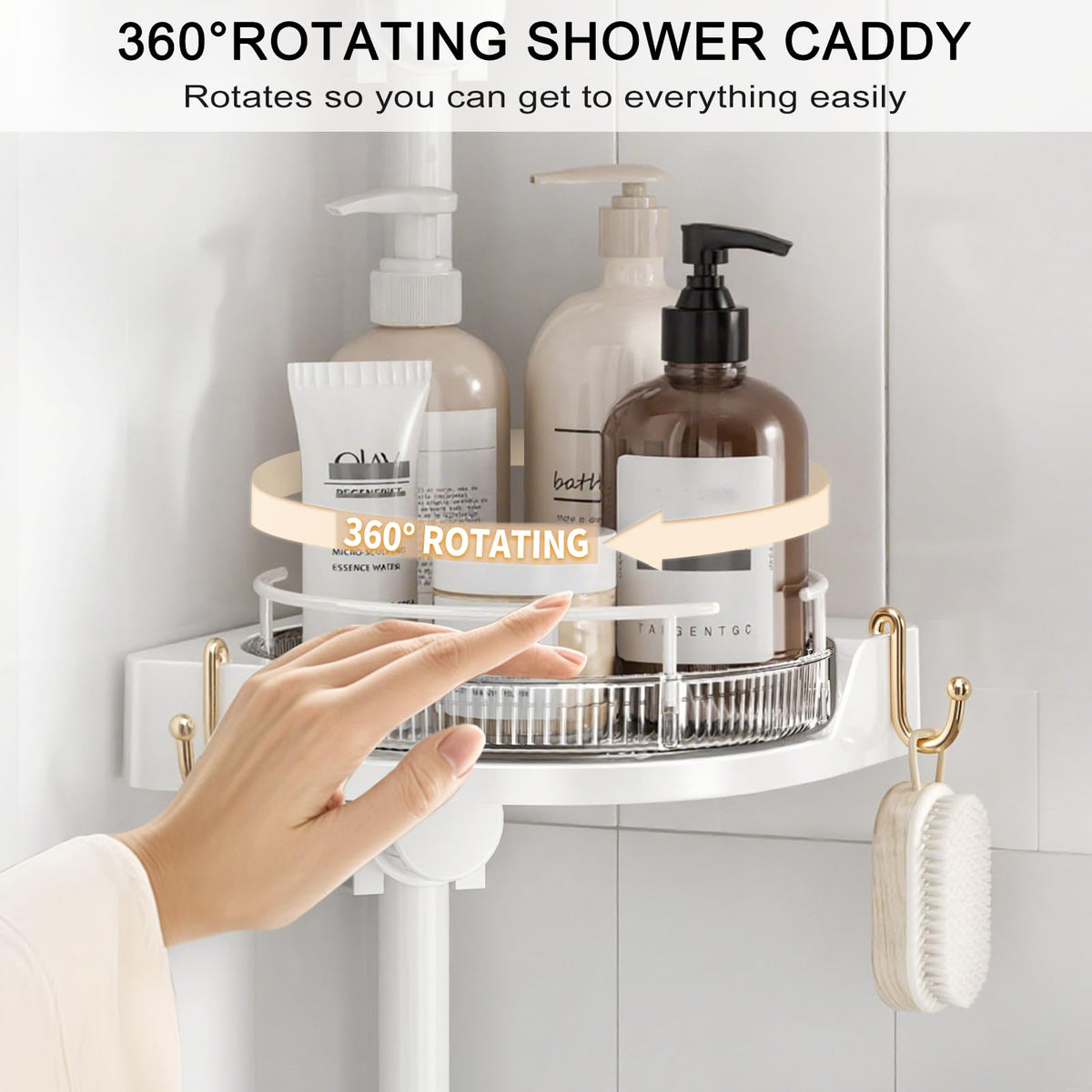 Shuang Qing safety guardrail shelves keep razors and items safely within reach.