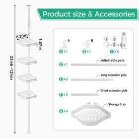 Shuang Qing rustproof metal tension pole supports heavy bottles in humid bathrooms.