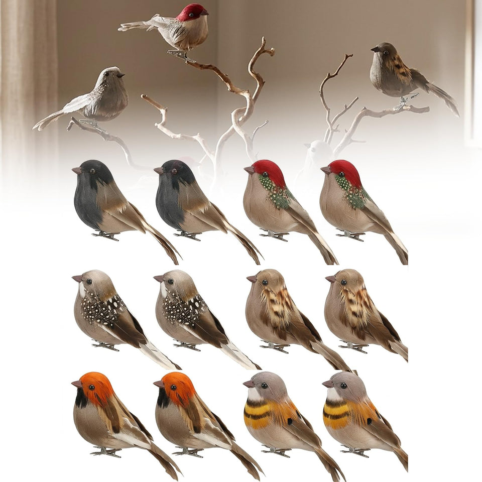 shuielai clip-on artificial feather bird adds lifelike holiday charm.