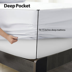 Shunjie.Home deep-pocket fitted sheet securing thick mattresses neatly.