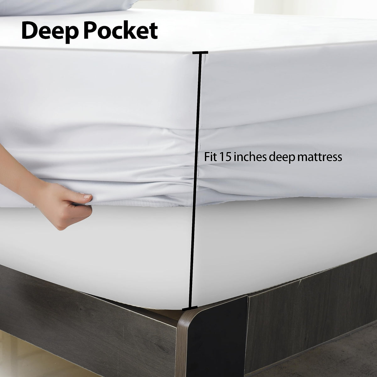 Shunjie.Home elastic around edge keeps sheet securely in place.
