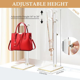 SHUNKAIZS purse stand; 8.5mm gold-trim base offers sturdy, non-slip support