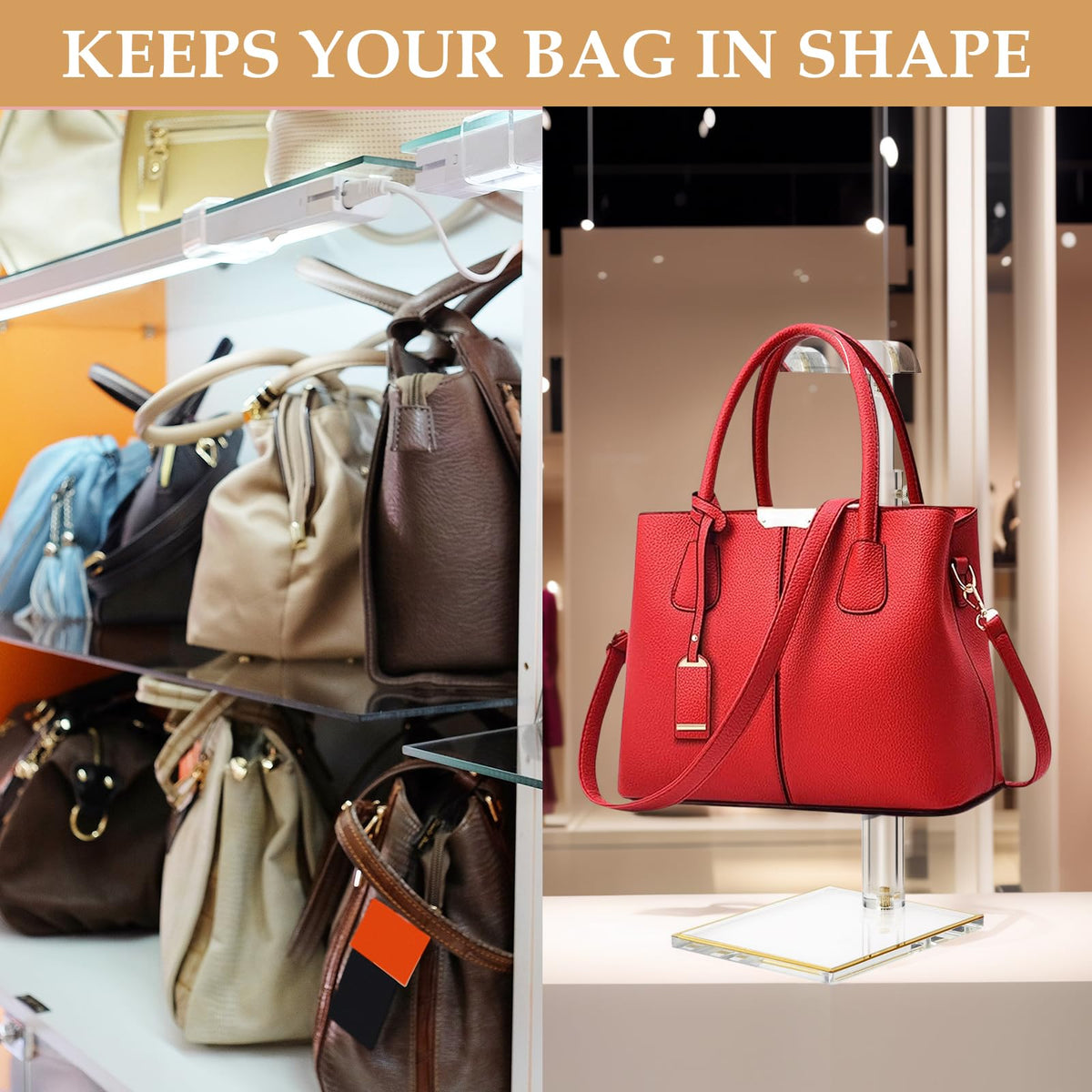 SHUNKAIZS hanging organizer keeps purses, totes and scarves neatly displayed.