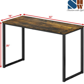 SHW Mission 32-Inch Desk with black finish fits modern home offices and small spaces.