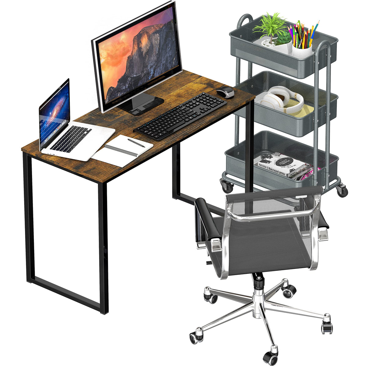 SHW Mission 32-Inch Desk compact design maximizes workspace in dorm rooms or apartments.
