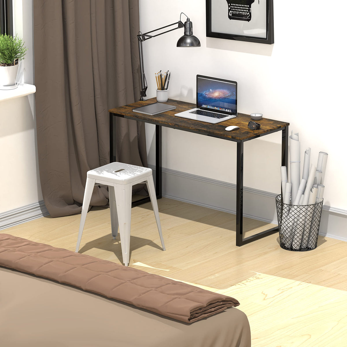 SHW Mission 32-Inch Desk dimensions 16 inches deep, 32 inches wide, 28 inches high for planning.