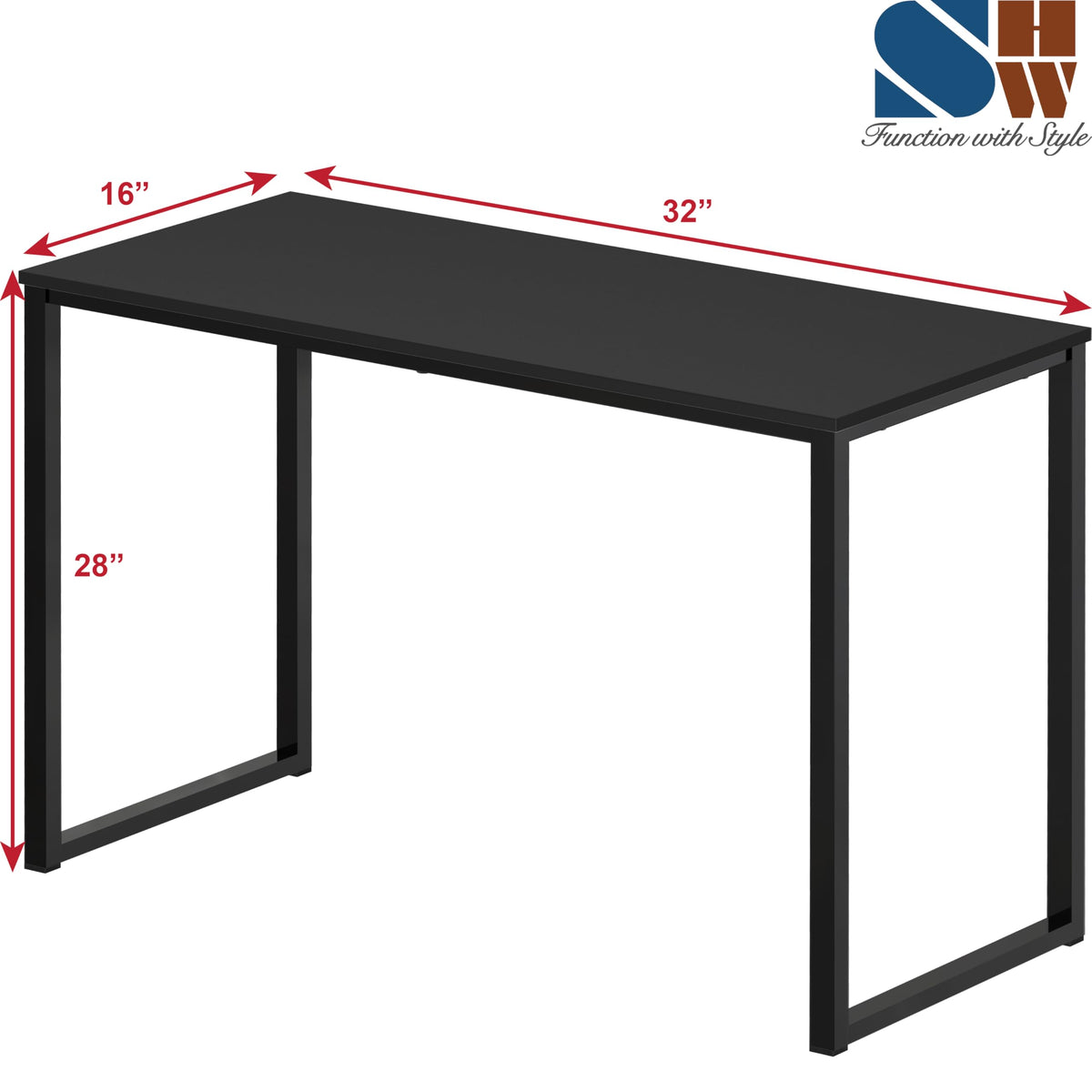 SHW Mission 32-Inch desk with engineered wood top for durability.