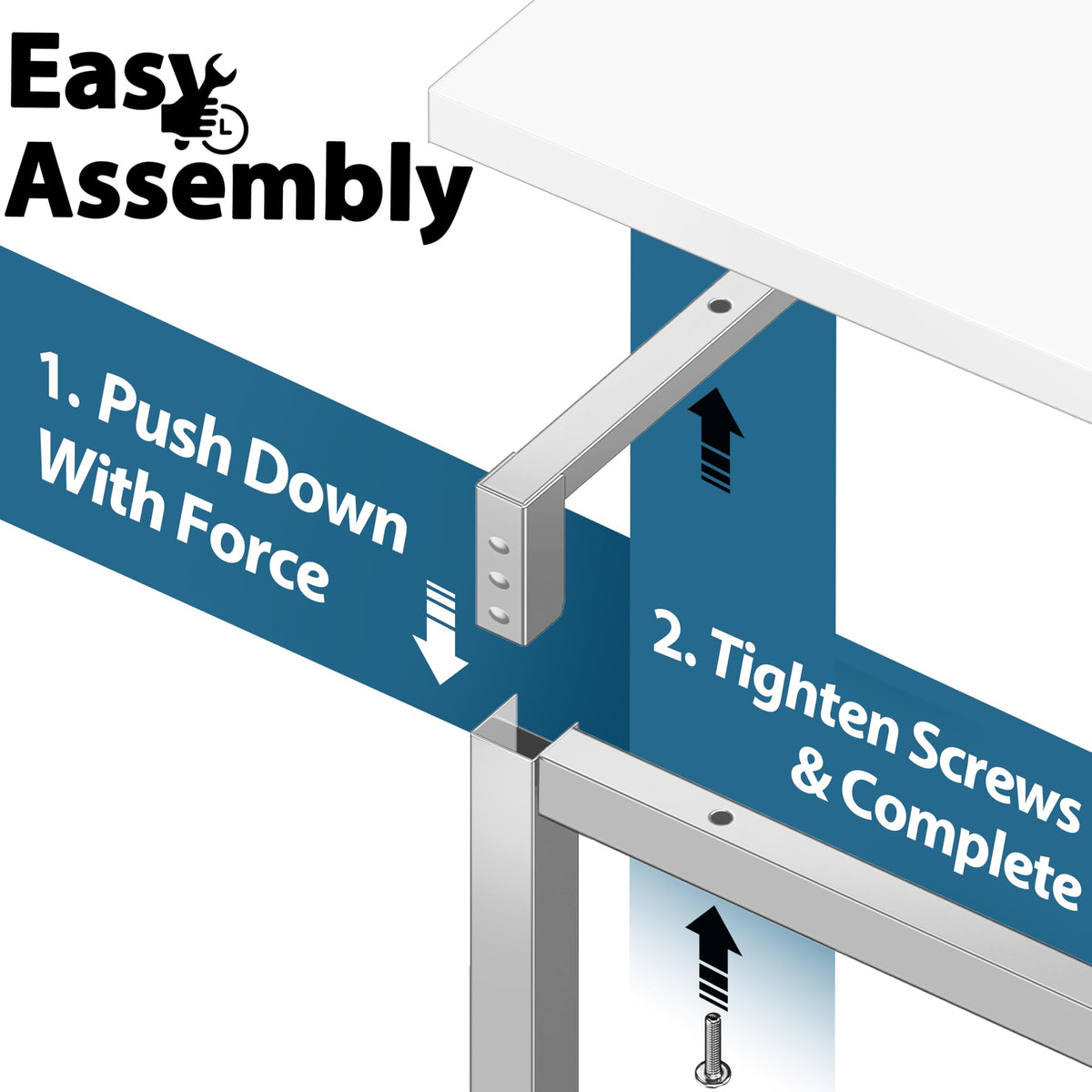 SHW Mission 40inch desk assembly kit white showcases quick setup with included hardware