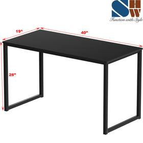 SHW Mission 40-Inch Desk left side view, sturdy steel frame at a glance