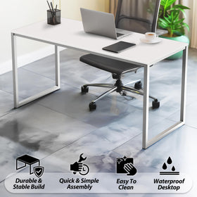SHW Mission 40inch desk side view white highlighting sturdy frame for daily tasks