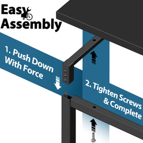 SHW Mission 40-Inch Desk steel frame close-up with powder-coated finish