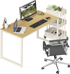 SHW Mission 40-Inch Oak desk durable frame supports daily tasks