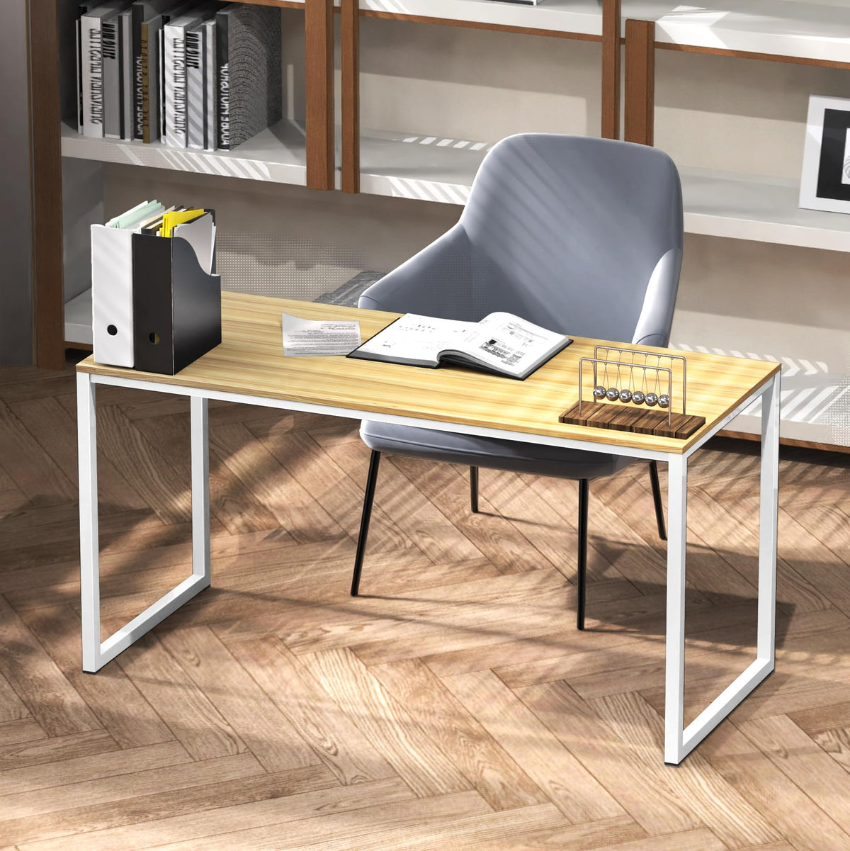 SHW Mission 40-Inch Oak desk warranty information supporting reliability