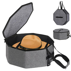 SHWWQUE hat storage bag front view keeps hats neatly organized on the go