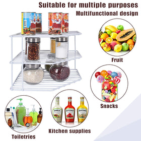 SIBAO 3-tier corner shelf white side view maximizing cabinet space