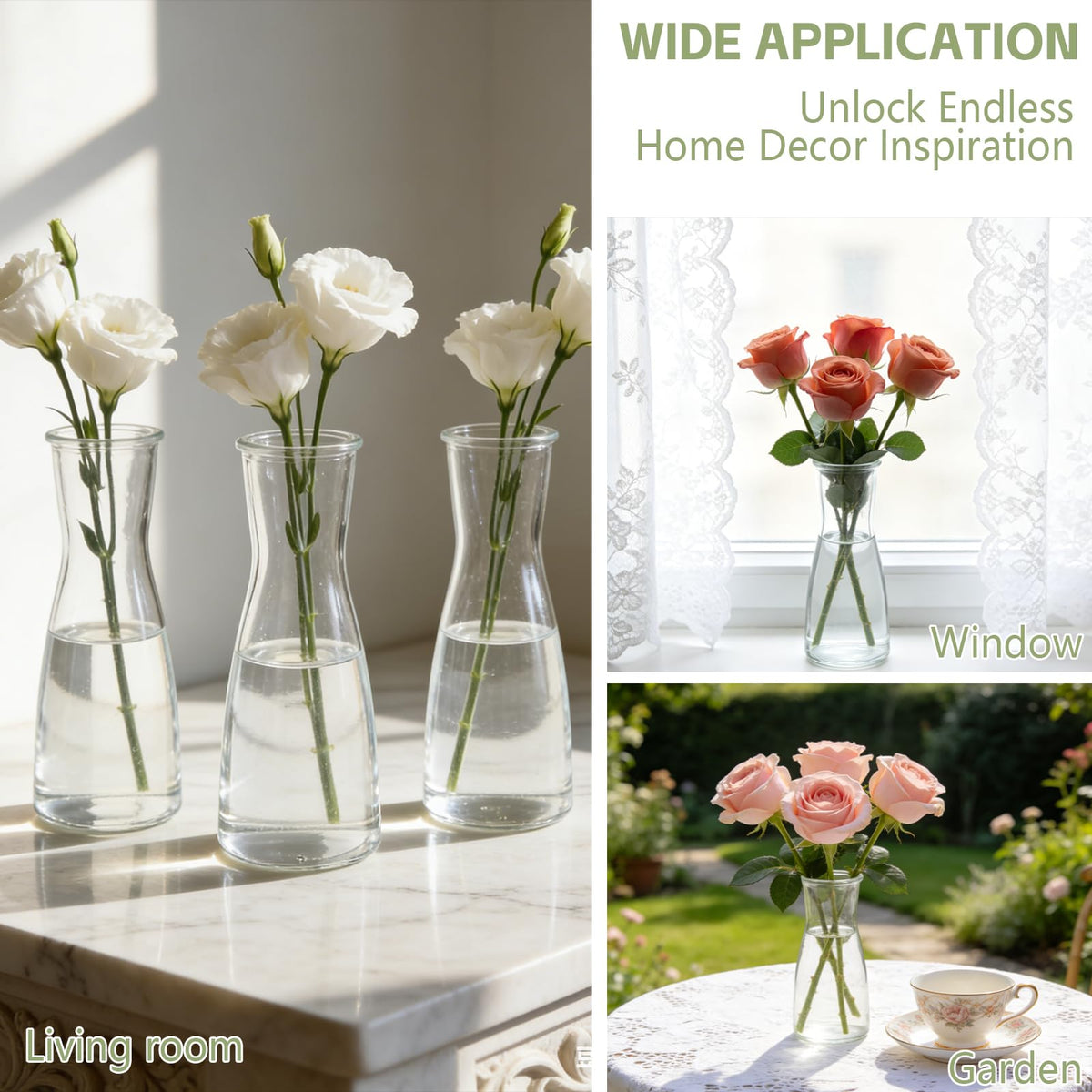 Sibosen glass vases add elegant dining table decor.