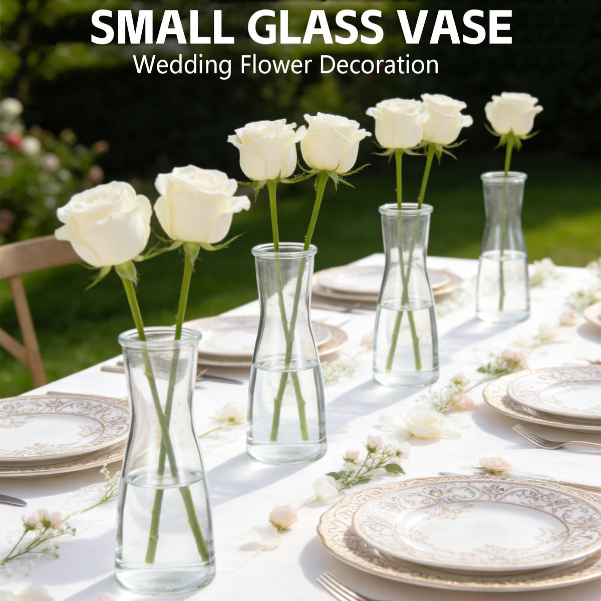 Sibosen mini vases for single-stem flowers like roses.