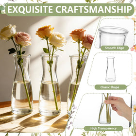 Sibosen thick-glass bud vase offers durable, clear display.