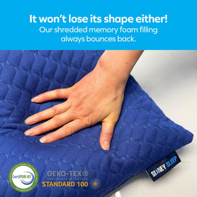 Extra foam included with Sidney Sleep pillows for loft adjustments