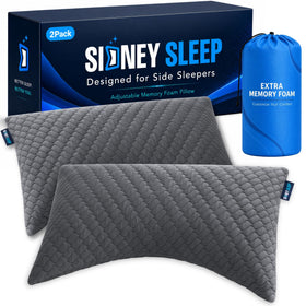 Sidney Sleep adjustable pillow loft close-up showing customizable fill for personalized support.