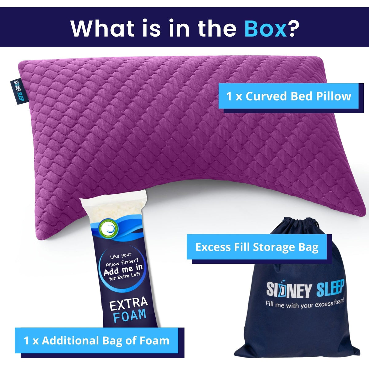 Sidney Sleep pillow with removable cover for easy washing and quick refresh.