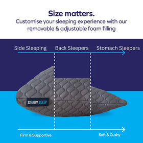 Sidney Sleep curved design ergonomic support hugs the neck for comfort