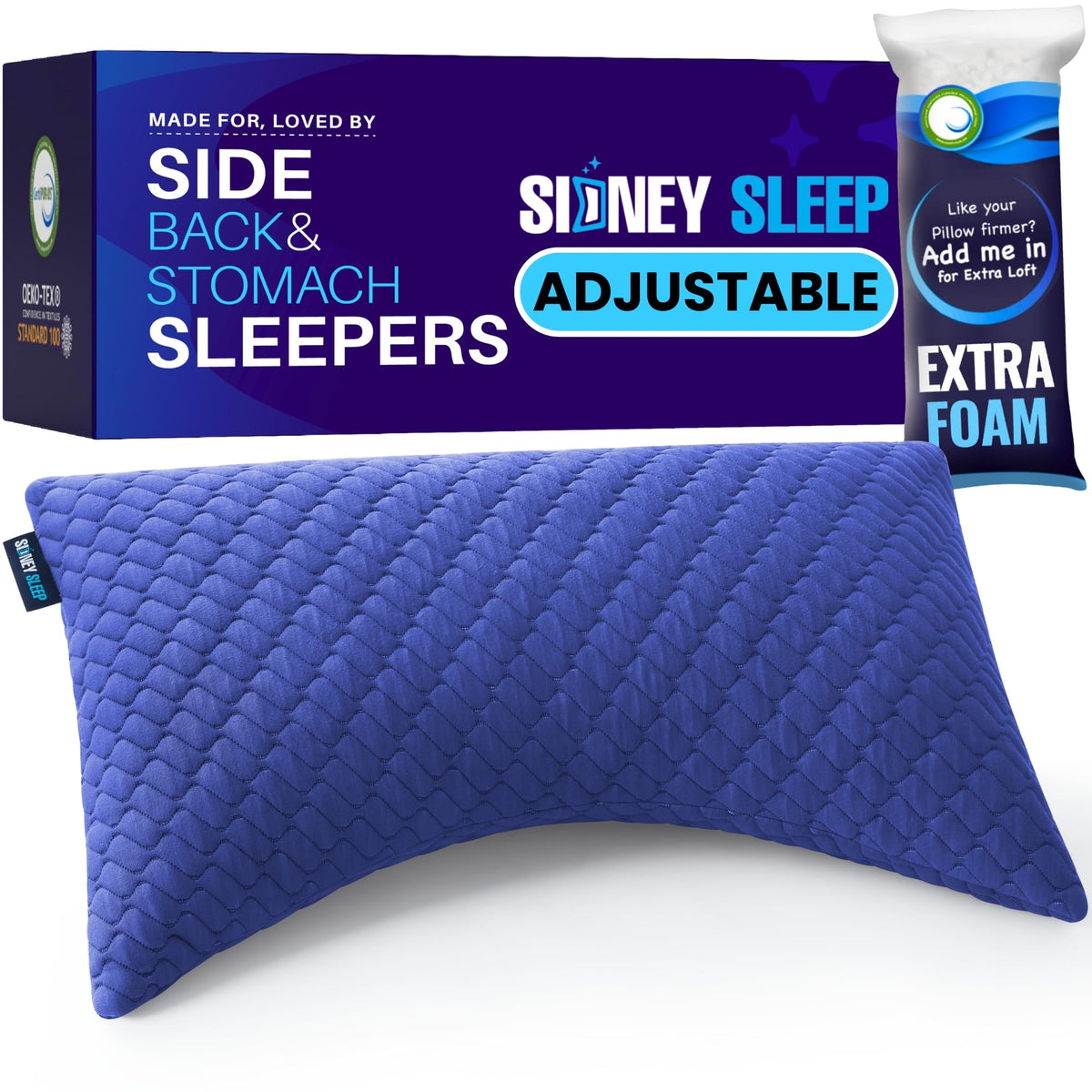 Sidney Sleep durable pillow construction resists flattening and sagging over time.