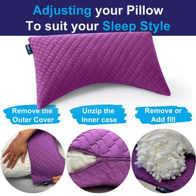 Sidney Sleep memory foam fill closeup highlights plush, breathable comfort with durable shape.