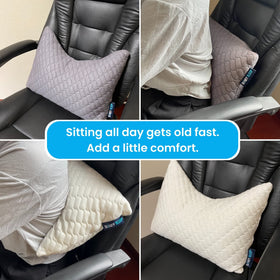 Sidney Sleep mini back pillow providing lumbar support for better posture.
