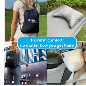 Sidney Sleep mini knee pillow helps align legs for improved comfort during travel.