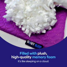 Sidney Sleep packaging storage bag demonstrates compact extra foam storage.