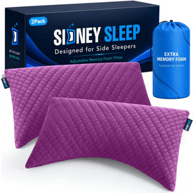 Sidney Sleep queen pillows pack 2 in angle view, offering versatile support for various sleeping positions.