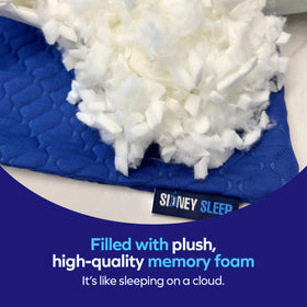 Sidney Sleep queen-size pillow 19x29 fits large beds for full neck support.