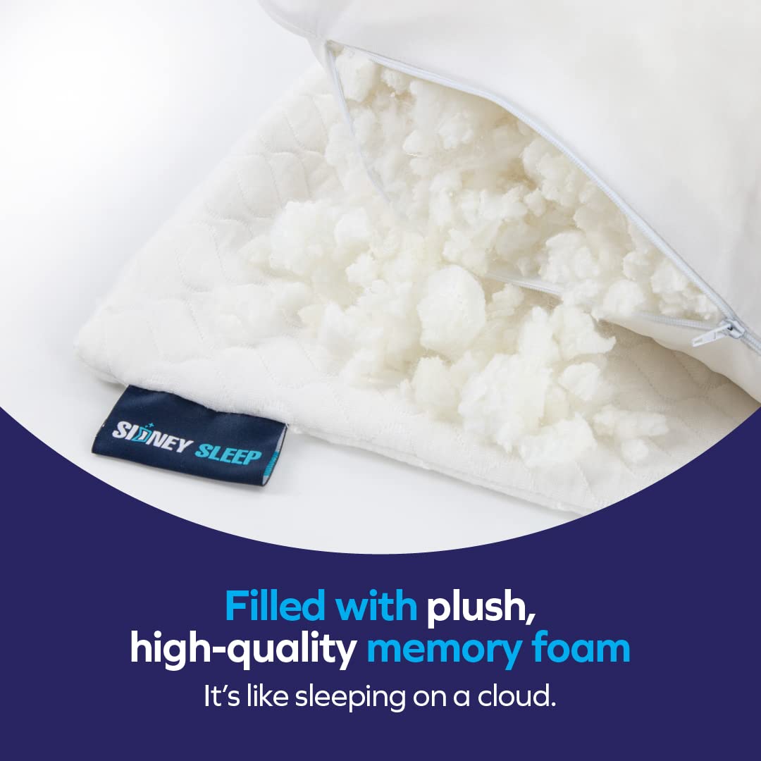 Sidney Sleep shredded-fill close-up highlights plush, moldable support