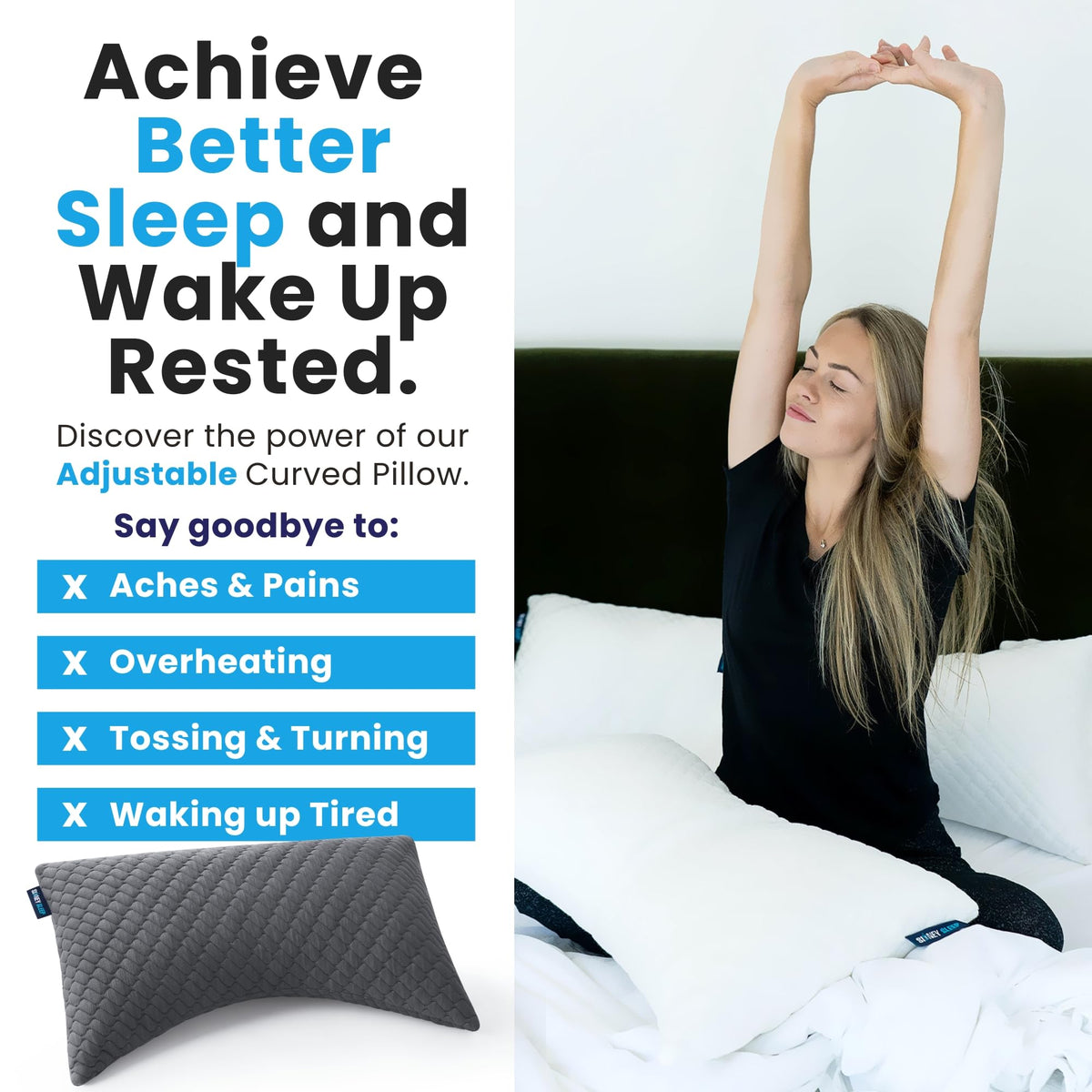 Sidney Sleep shredded-fill lets you tailor firmness and loft to your preference.