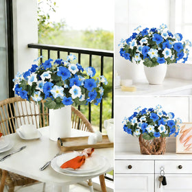 SIECCY UV-resistant petunias blue-white in garden path planter