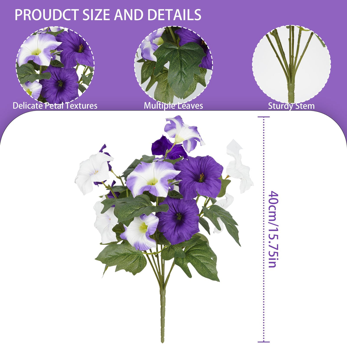 SIECCY artificial petunias outdoor bundle on entryway display for color