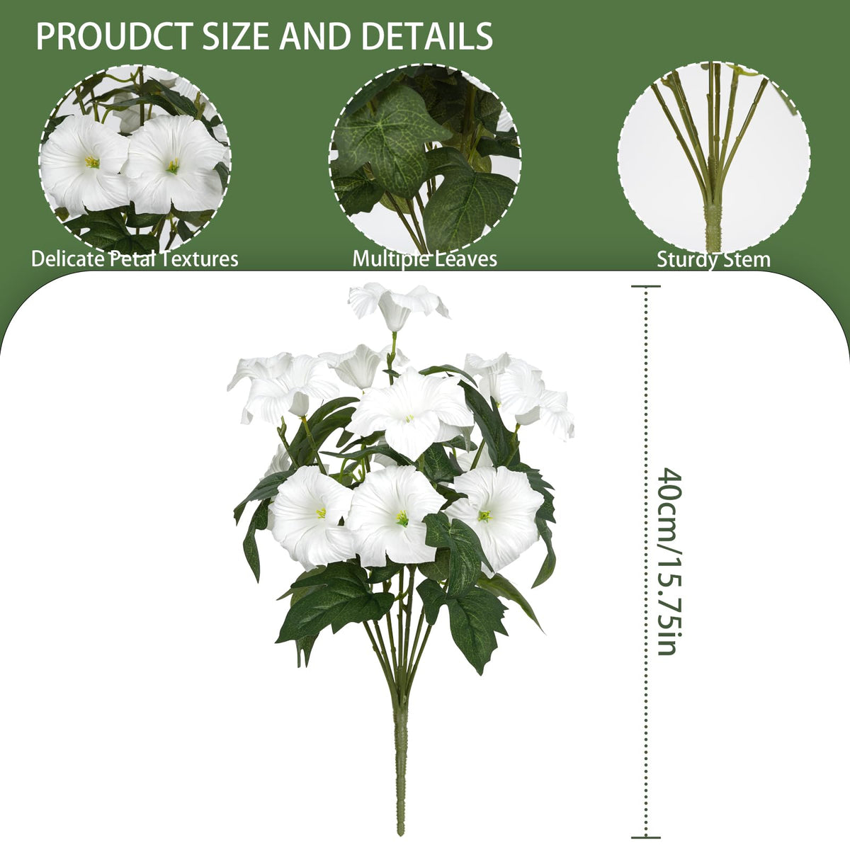 SIECCY outdoor faux petunias decorating a front porch with white blooms.