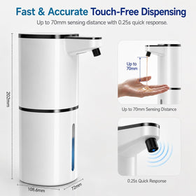 Large 380mL tank and USB quick charge for fewer refills.