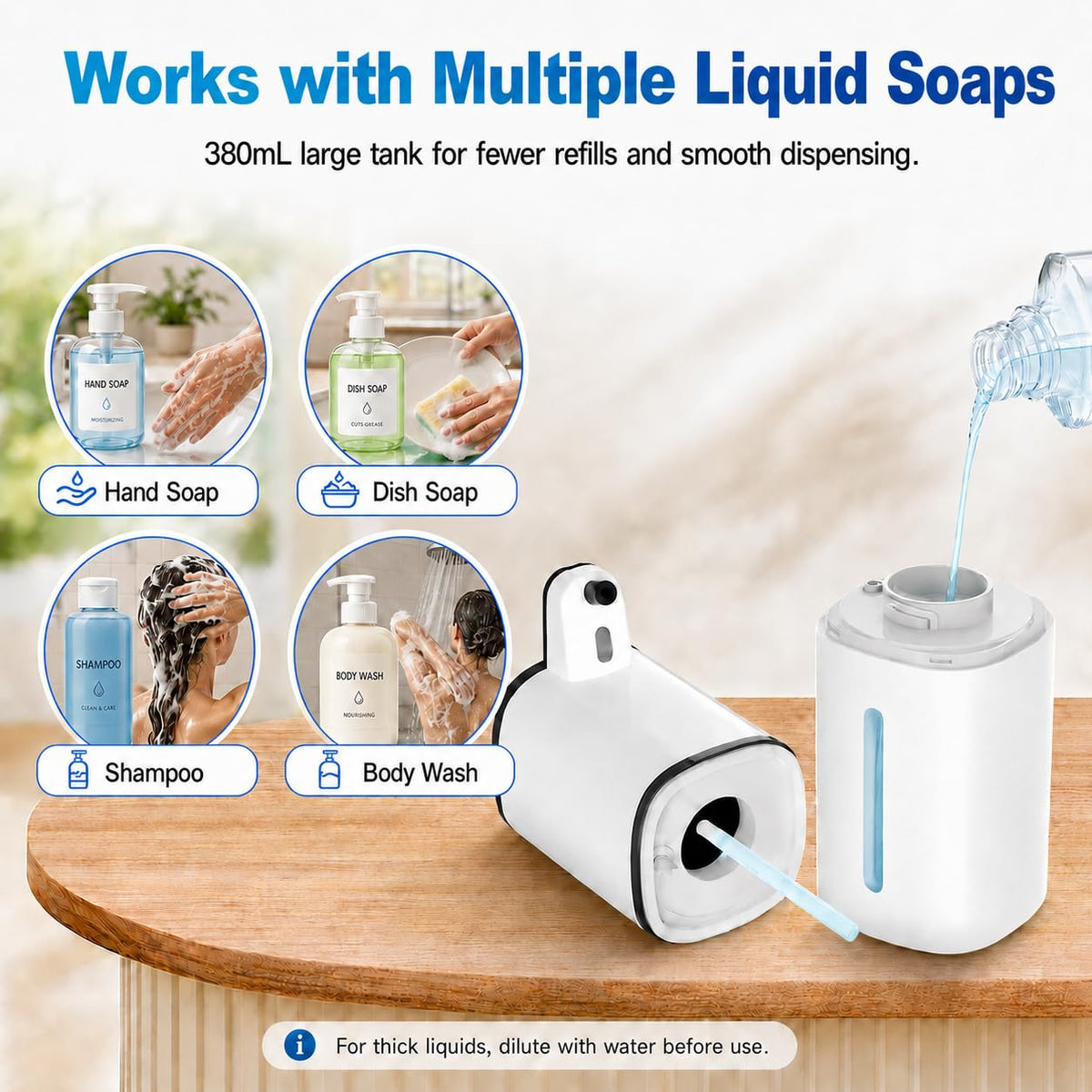 Clog-resistant flow ensures steady dispensing across uses.