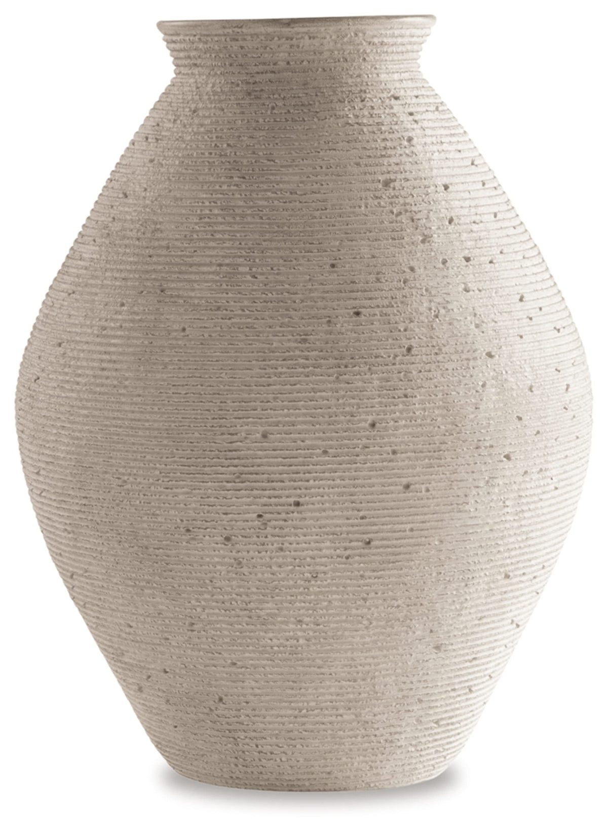 Signature Design by Ashley Hannela vase with ribbed texture for sculptural elegance.