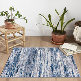 SIILOOM 2x3 Modern Abstract Rug living room navy-gray: warm ambience and soft texture