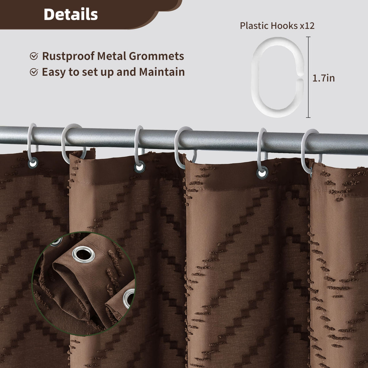 12 hooks included for easy installation