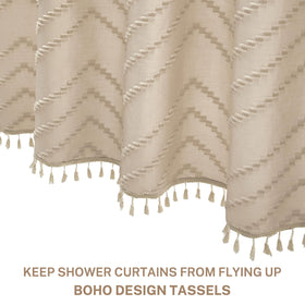 Siiluminisoy beige tassel details offer stylish farmhouse charm