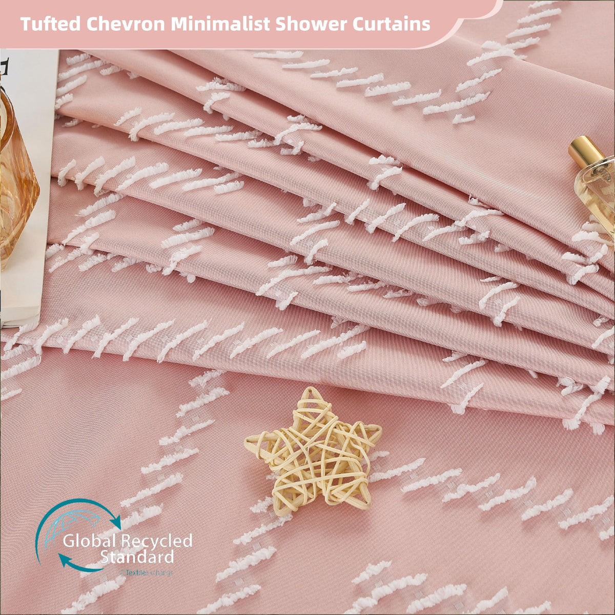 Siiluminisoy boho-chevron texture curtain adds style and privacy.
